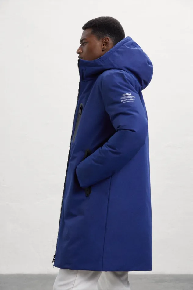 Men Blue Lovar Coat Ecoalf Coats And Jackets