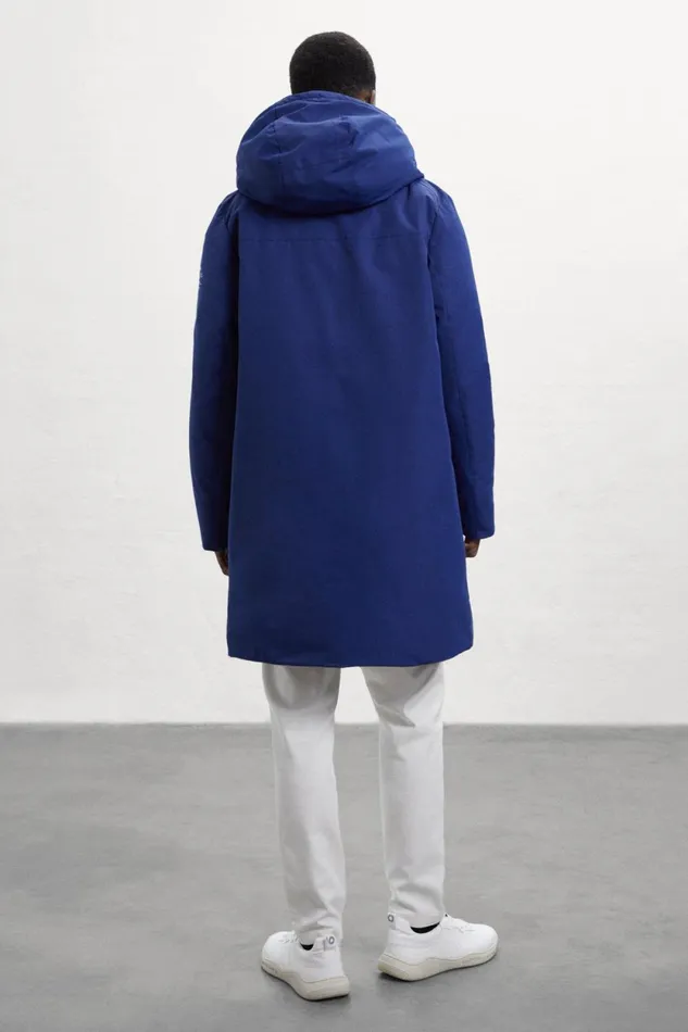 Men Blue Lovar Coat Ecoalf Coats And Jackets