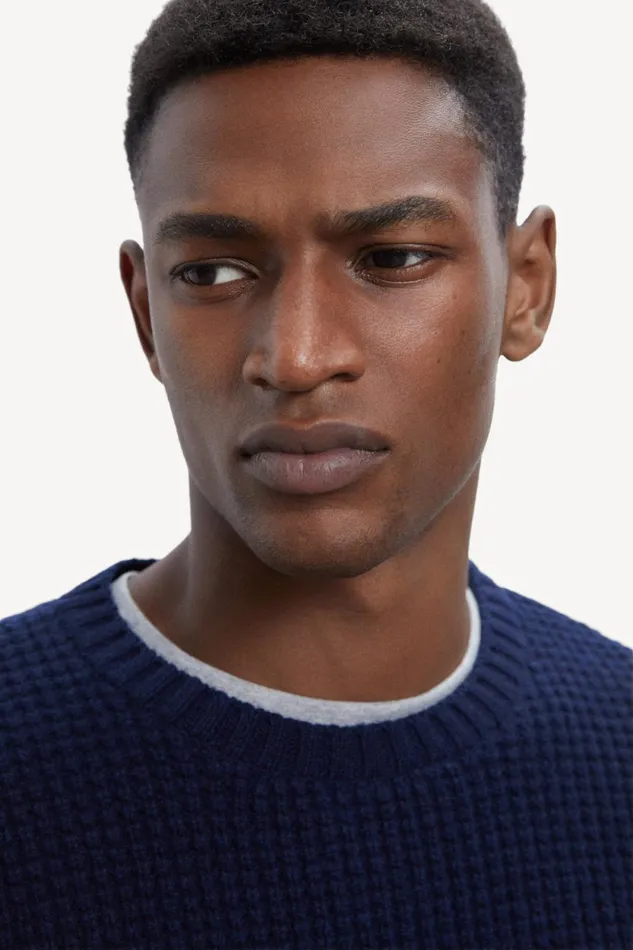 Men Blue Mera Knitted Jumper Ecoalf Knitwear