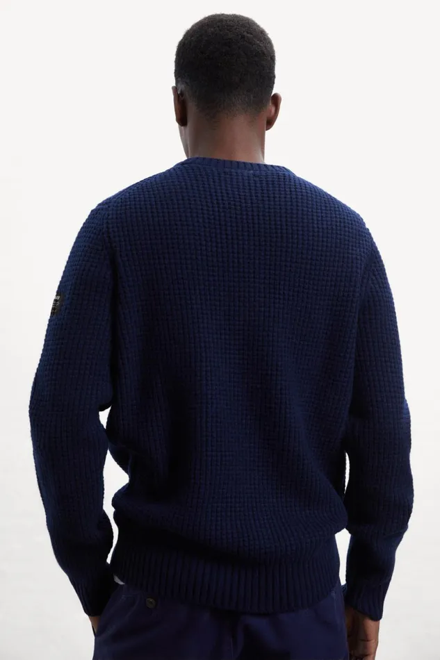 Men Blue Mera Knitted Jumper Ecoalf Knitwear