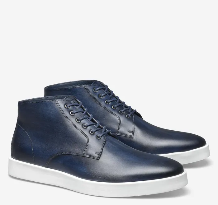 Men Bolivar Plain Toe Boot Navy Handstained Calfskin JohnstonandMurphy LaceUps Men Bolivar Plain Toe Boot Navy Handstained Calfskin JohnstonandMurphy LaceUps