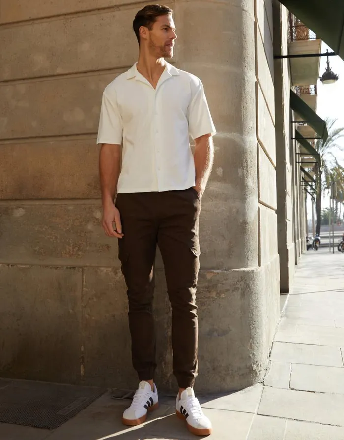 Men Brown Jogger Style Cargo Trousers Threadbare Cargo Men Brown Jogger Style Cargo Trousers Threadbare Cargo