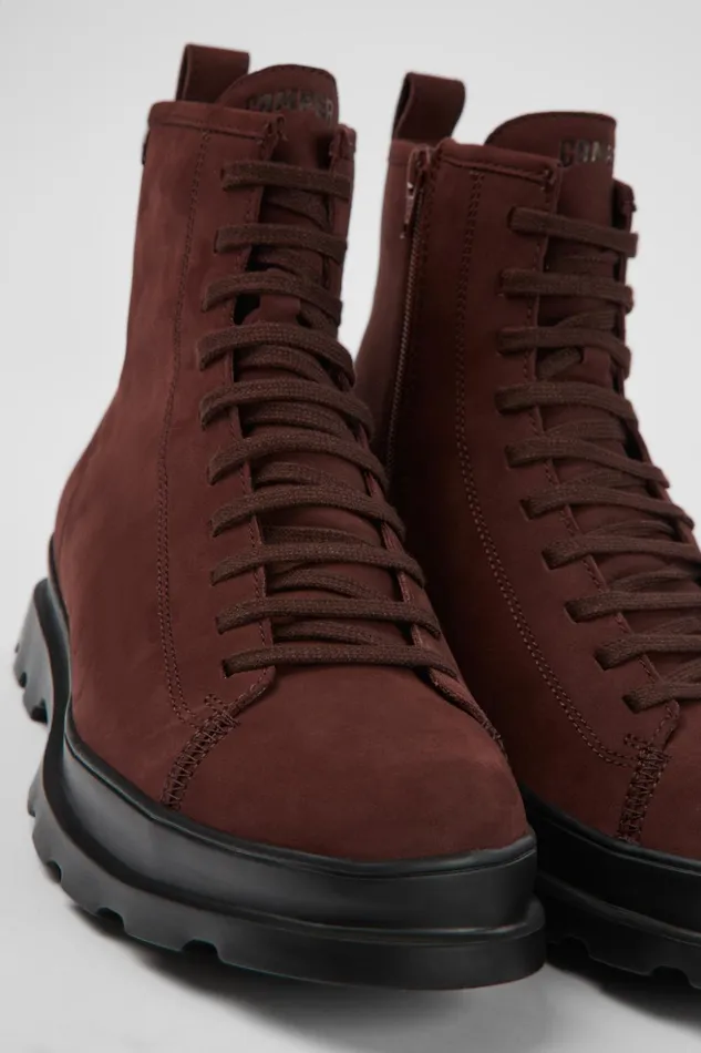 Men Brutus HYDROSHIELD Burgundy Medium Lace Boot Camper Ankle Boots