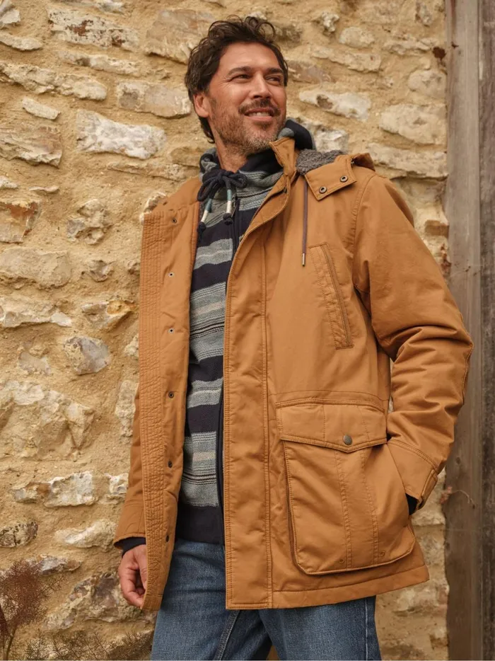 Men Coats and Jackets Fat Face Brown Parracombe Parka