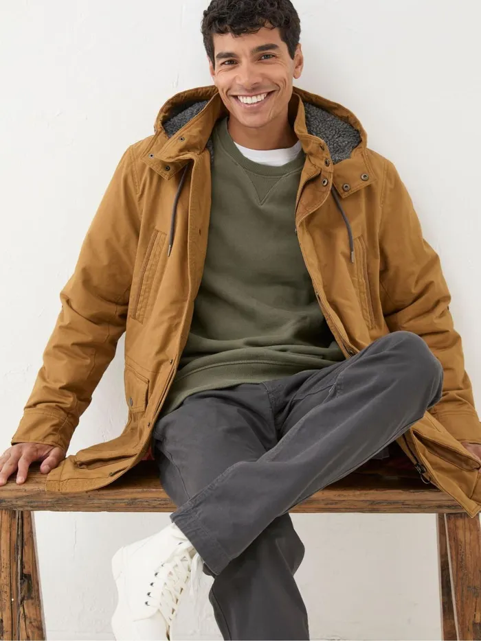 Men Coats and Jackets Fat Face Brown Parracombe Parka