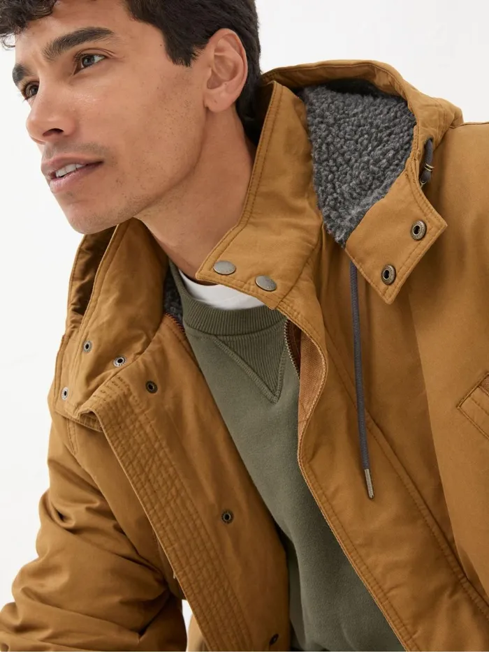 Men Coats and Jackets Fat Face Brown Parracombe Parka