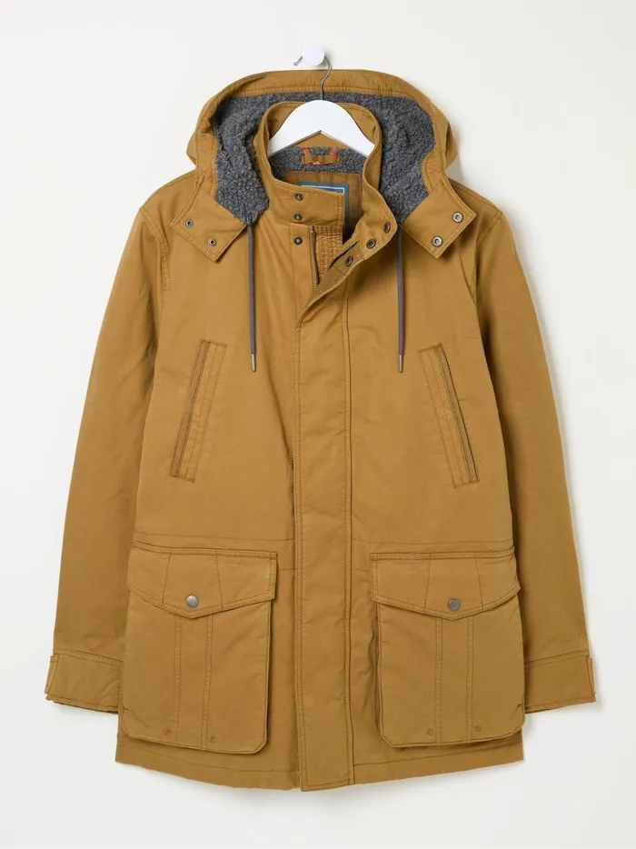 Men Coats and Jackets Fat Face Brown Parracombe Parka