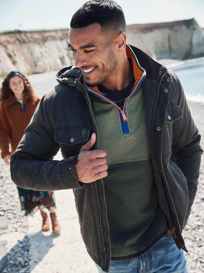 Men Coats and Jackets Fat Face Grey 4 Pocket Jacket