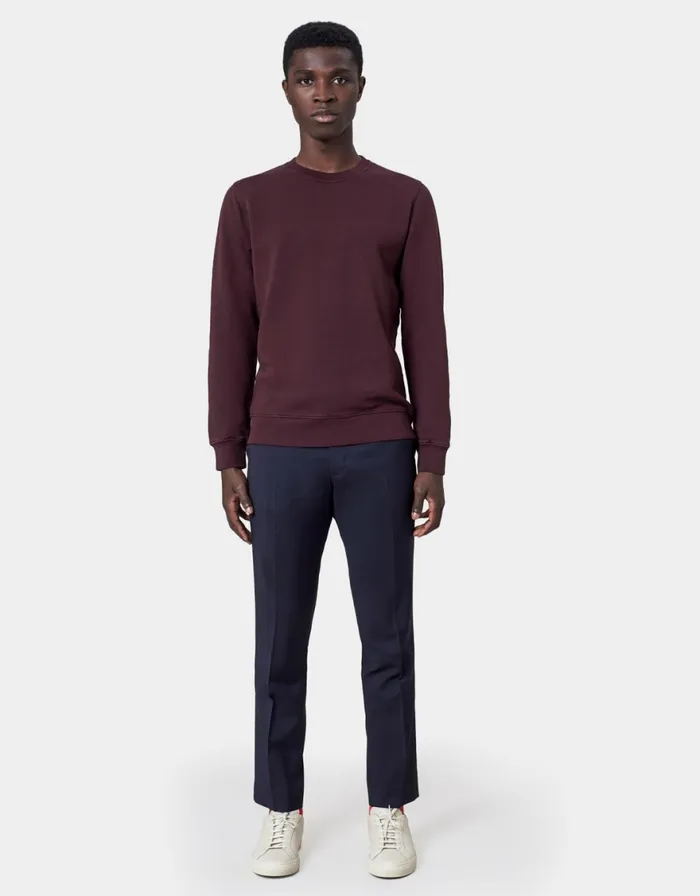 Men Crewneck Sweatshirts Colorful Standard Classic Organic Crew Oxblood Red