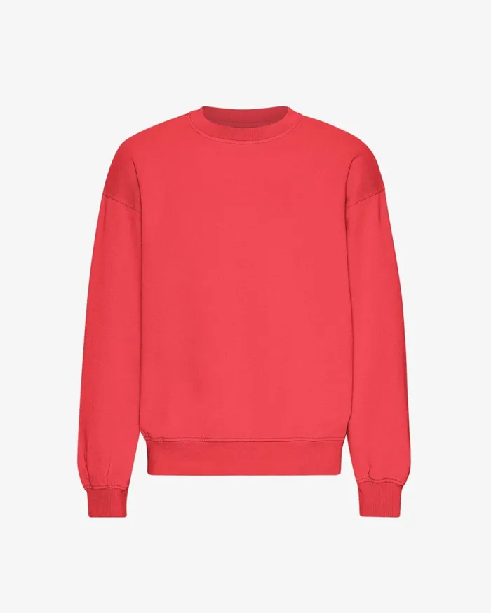 Men Crewneck Sweatshirts Colorful Standard Organic Oversized Crew Red Tangerine