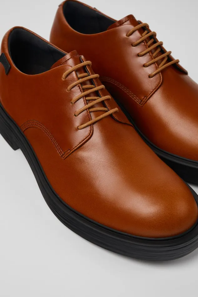 Men Dean Brown Leather Shoe Camper Formal Shoes