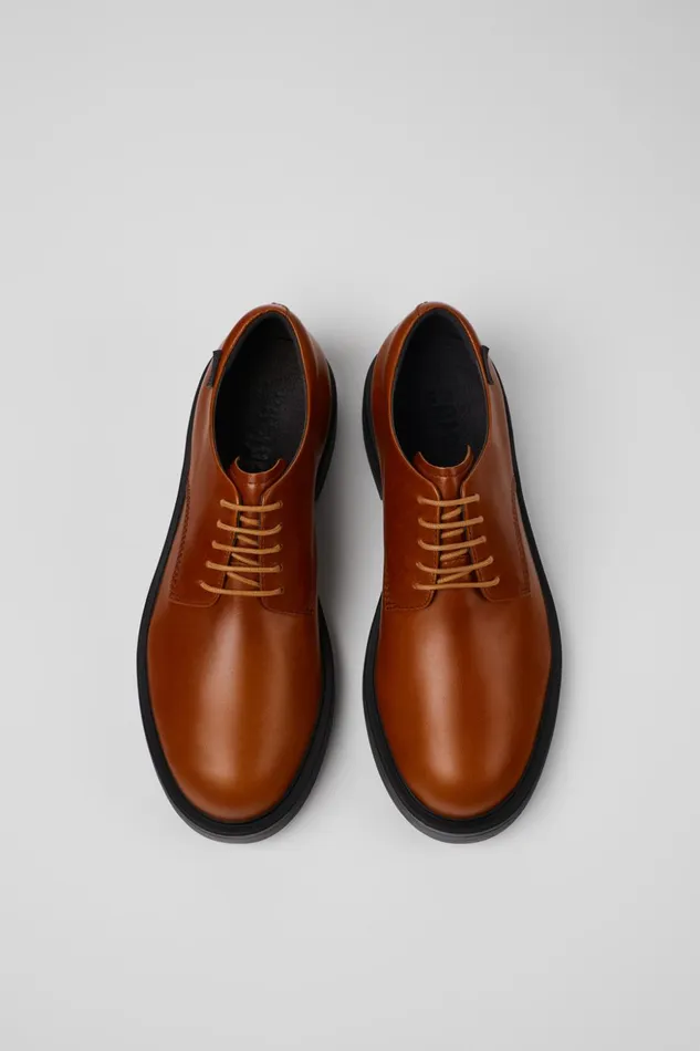 Men Dean Brown Leather Shoe Camper Formal Shoes Men Dean Brown Leather Shoe Camper Formal Shoes