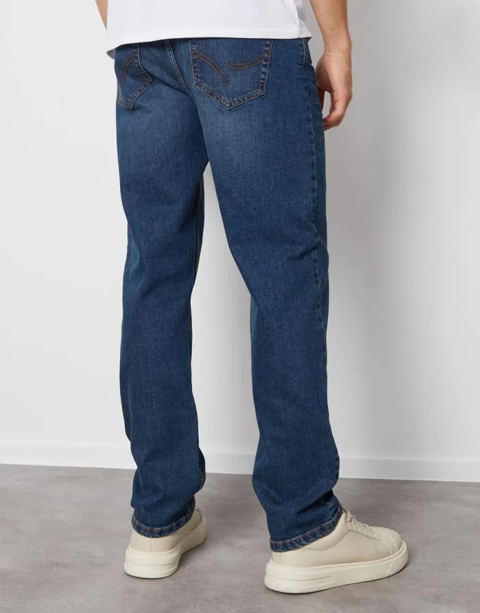 Men Dirty Wash Straight Leg Jeans Threadbare Straight Leg Men Dirty Wash Straight Leg Jeans Threadbare Straight Leg