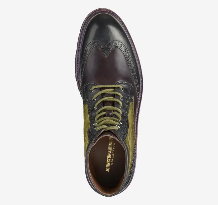 Men Dudley Lug Wingtip Boot Black Multi Calfskin JohnstonandMurphy LaceUps Men Dudley Lug Wingtip Boot Black Multi Calfskin JohnstonandMurphy LaceUps
