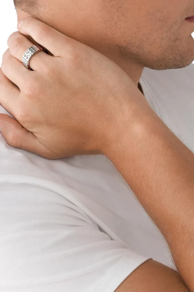 Men Dx1390 Silver Diesel Jewelry Men Dx1390 Silver Diesel Jewelry