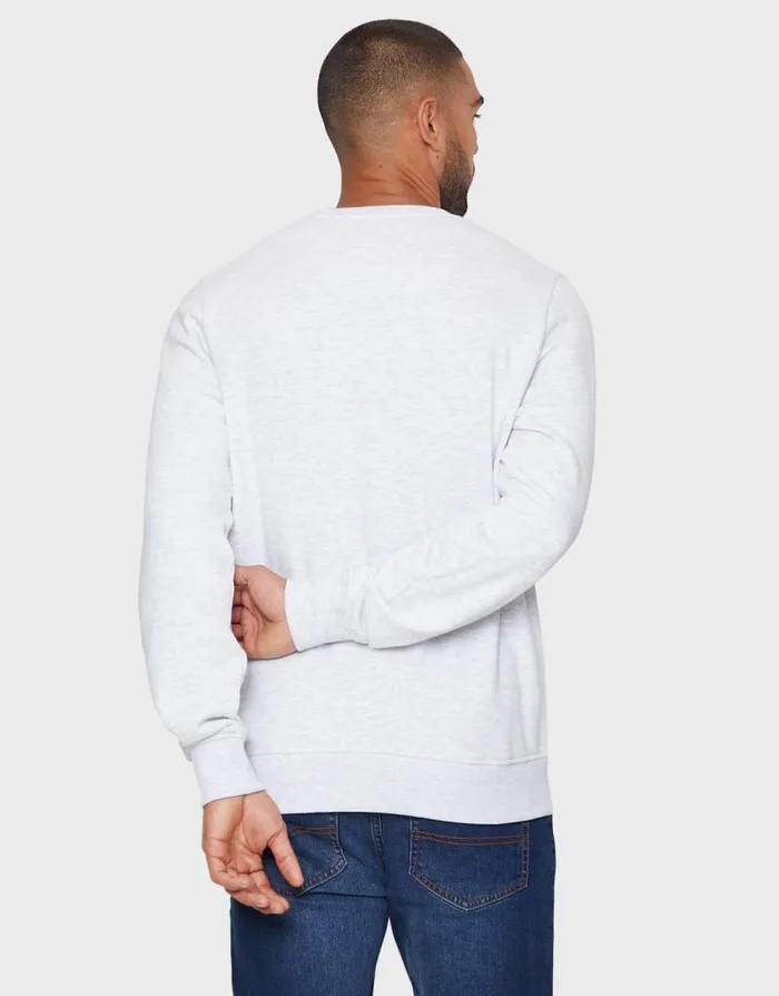 Men Ecru Marl Crew Neck Sweatshirt Threadbare Jumpers Men Ecru Marl Crew Neck Sweatshirt Threadbare Jumpers