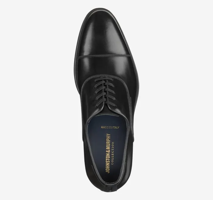 Men Flynch Cap Toe Black Italian Calfskin JohnstonandMurphy LaceUps Men Flynch Cap Toe Black Italian Calfskin JohnstonandMurphy LaceUps