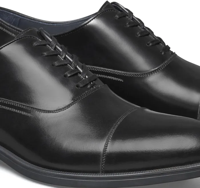 Men Flynch Cap Toe Black Italian Calfskin JohnstonandMurphy LaceUps Men Flynch Cap Toe Black Italian Calfskin JohnstonandMurphy LaceUps