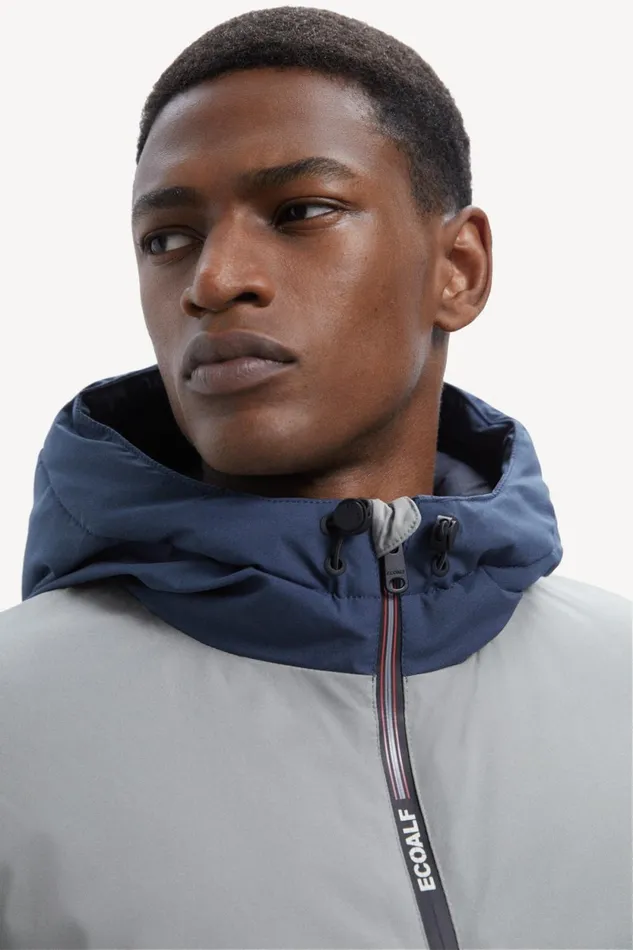 Men Grey Cartes Jacket Ecoalf Coats And Jackets