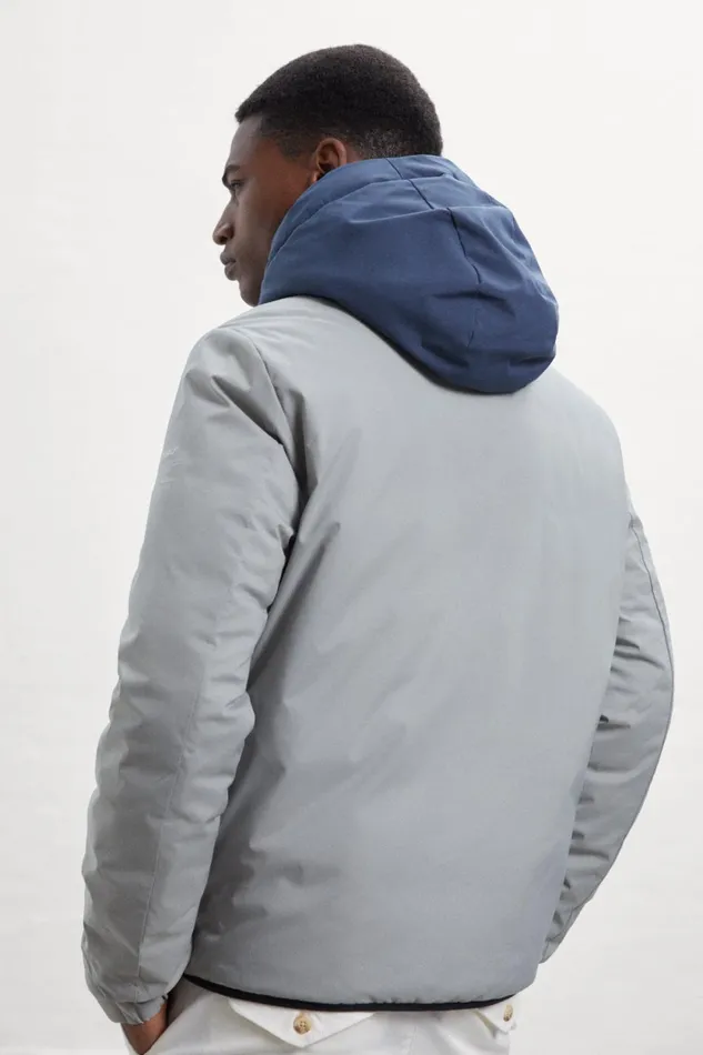 Men Grey Cartes Jacket Ecoalf Coats And Jackets