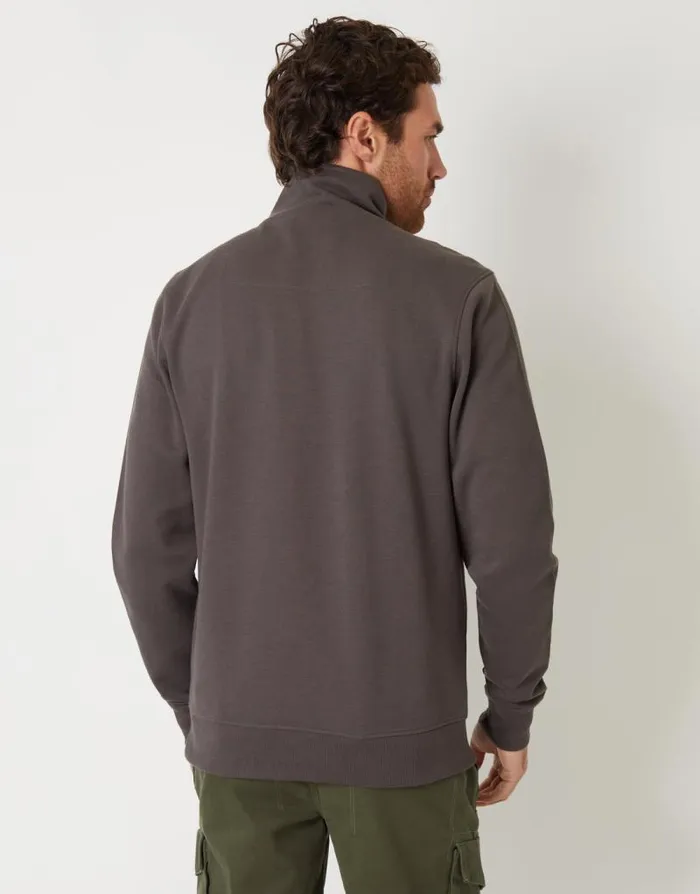 Men Grey Pique Quarter Zip Funnel Neck Sweatshirt Threadbare Sweatshirts Men Grey Pique Quarter Zip Funnel Neck Sweatshirt Threadbare Sweatshirts