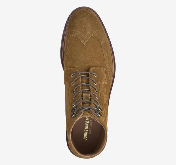 Men Hartley Wingtip Boot Snuff Italian Suede JohnstonandMurphy LaceUps Men Hartley Wingtip Boot Snuff Italian Suede JohnstonandMurphy LaceUps