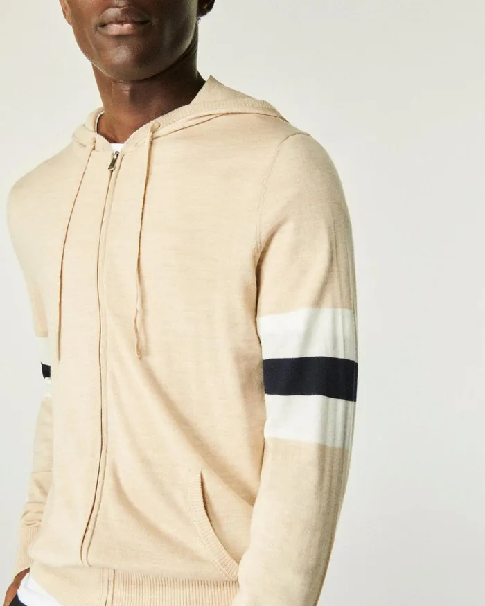 Men Hoodies From Future Striped Hoodie Sweater Heather Beige