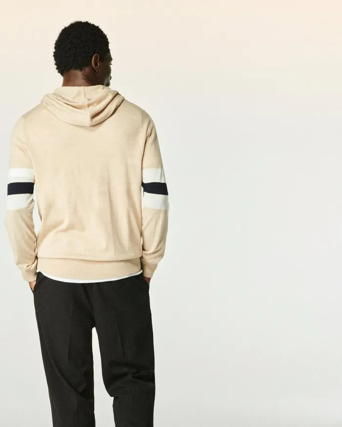 Men Hoodies From Future Striped Hoodie Sweater Heather Beige