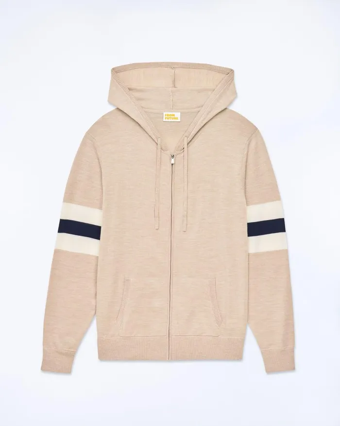 Men Hoodies From Future Striped Hoodie Sweater Heather Beige