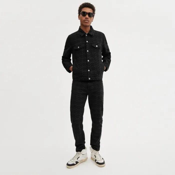 Men Jackets and Outerwear Coach Signature Denim Jacket Black Signature