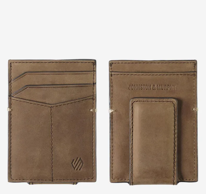 Men Jackson Front Pocket Wallet Tan Oiled JohnstonandMurphy Wallets