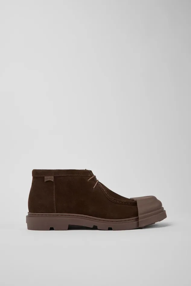 Men Junction Brown Nubuck Shoes Camper Ankle Boots Men Junction Brown Nubuck Shoes Camper Ankle Boots
