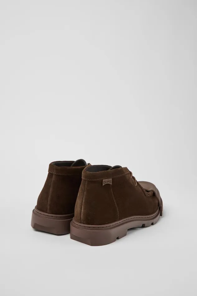 Men Junction Brown Nubuck Shoes Camper Ankle Boots Men Junction Brown Nubuck Shoes Camper Ankle Boots
