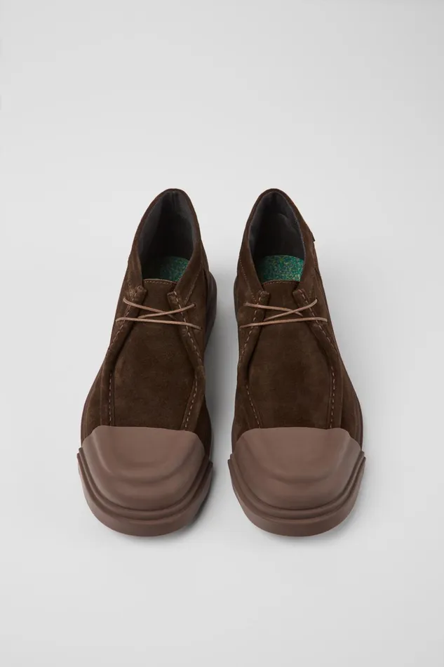 Men Junction Brown Nubuck Shoes Camper Ankle Boots Men Junction Brown Nubuck Shoes Camper Ankle Boots