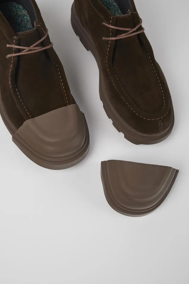 Men Junction Brown Nubuck Shoes Camper Ankle Boots Men Junction Brown Nubuck Shoes Camper Ankle Boots