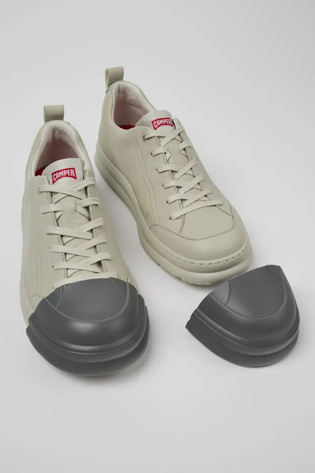 Men Junction Runner Gray Leather Sneakers Camper Sneakers