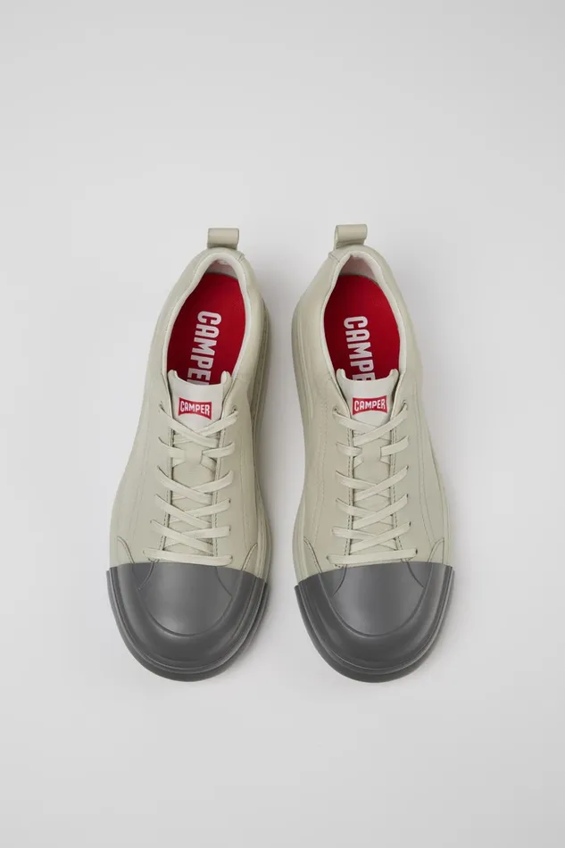Men Junction Runner Gray Leather Sneakers Camper Sneakers Men Junction Runner Gray Leather Sneakers Camper Sneakers