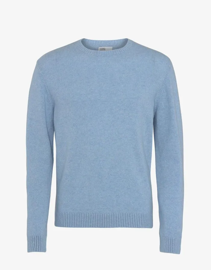 Men Knit Sweaters Colorful Standard Classic Merino Wool Crew Stone Blue