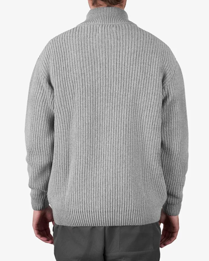 Men Knit Sweaters Colorful Standard Merino Quarter Zip Deep Black