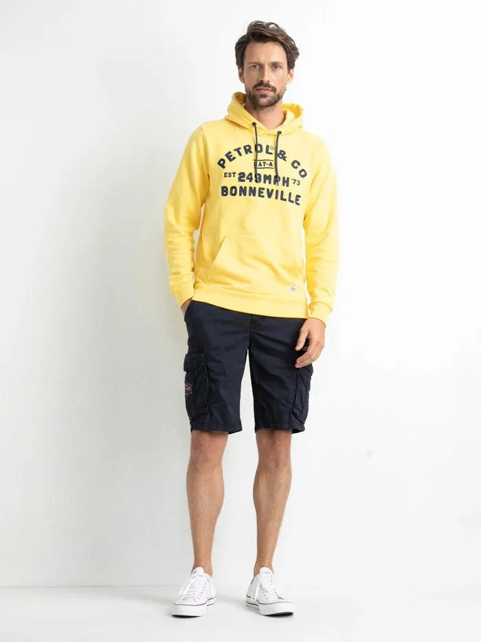 Men Knits and Sweats Petrol Industries Hoodie With Logo Artwork Fresh Lemon