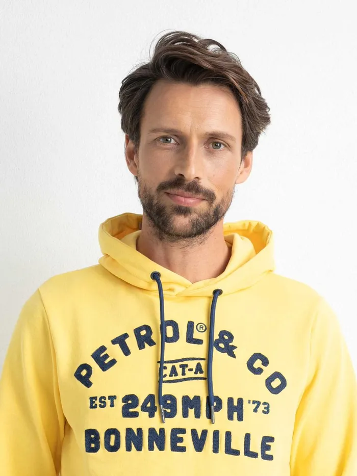 Men Knits and Sweats Petrol Industries Hoodie With Logo Artwork Fresh Lemon