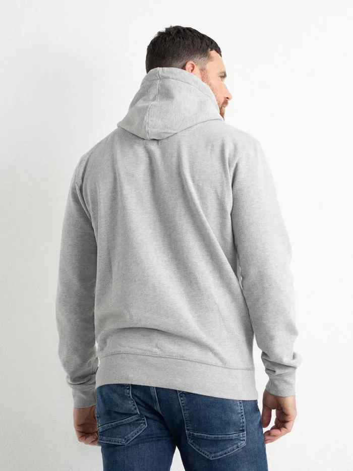 Men Knits and Sweats Petrol Industries Hoodie With Logo Artwork Light Grey Melee