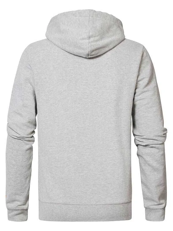 Men Knits and Sweats Petrol Industries Hoodie With Logo Artwork Light Grey Melee