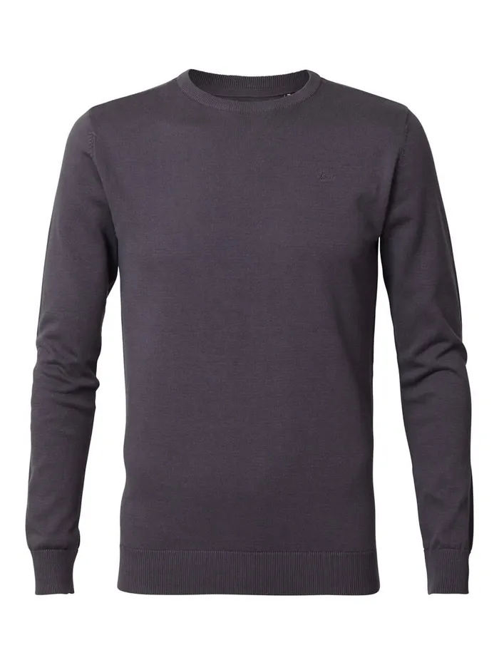 Men Knits and Sweats Petrol Industries Knitwear Round Neck Basic Collection Light Steal Men Knits and Sweats Petrol Industries Knitwear Round Neck Basic Collection Light Steal