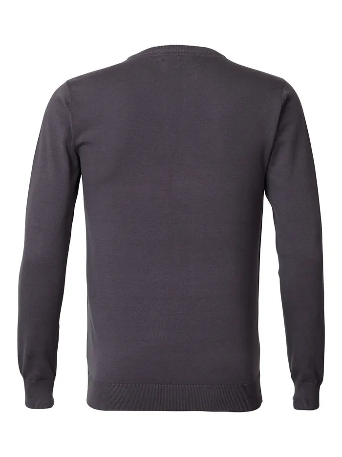 Men Knits and Sweats Petrol Industries Knitwear Round Neck Basic Collection Light Steal Men Knits and Sweats Petrol Industries Knitwear Round Neck Basic Collection Light Steal