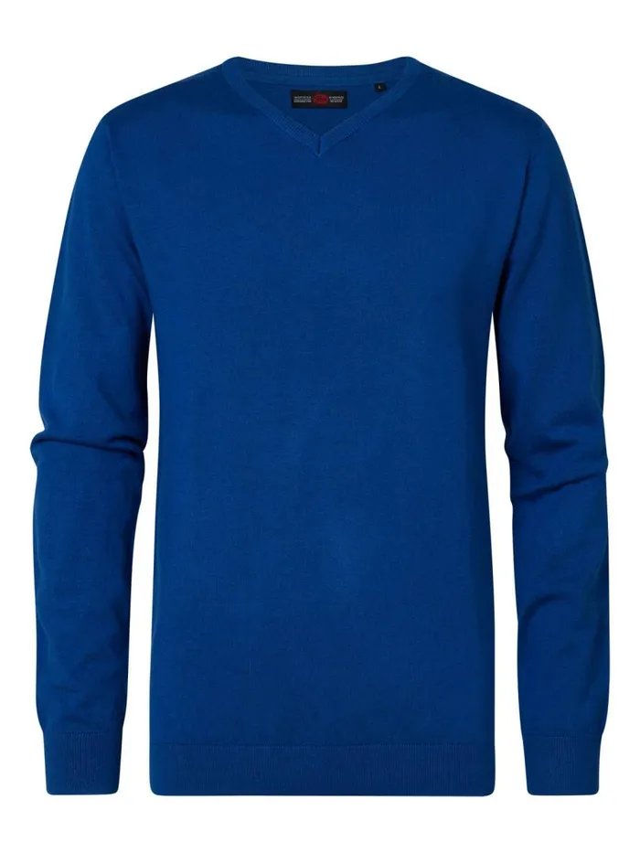 Men Knits and Sweats Petrol Industries Knitwear V Neck Imperial Blue