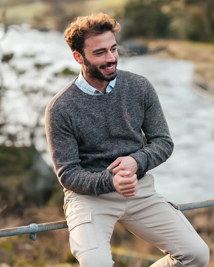 Men Knitwear NZA New Zealand Auckland Brown Knitted Sweater With Round Neck 8211 Mud Men Knitwear NZA New Zealand Auckland Brown Knitted Sweater With Round Neck 8211 Mud