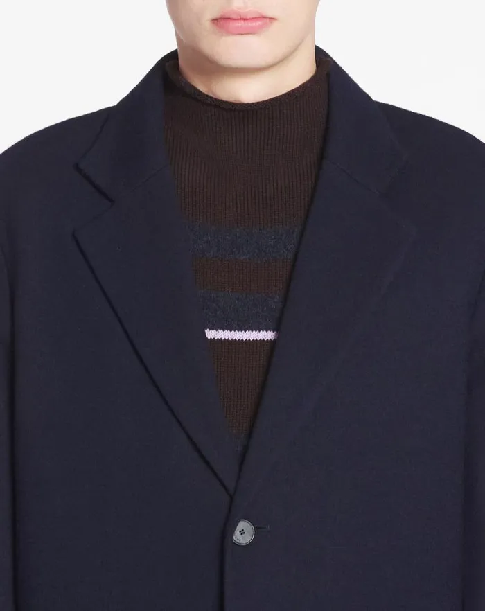 Men Lanvin Coats and Jackets Casual Singlebreasted Jacket Dark Navy Blue Men Lanvin Coats and Jackets Casual Singlebreasted Jacket Dark Navy Blue