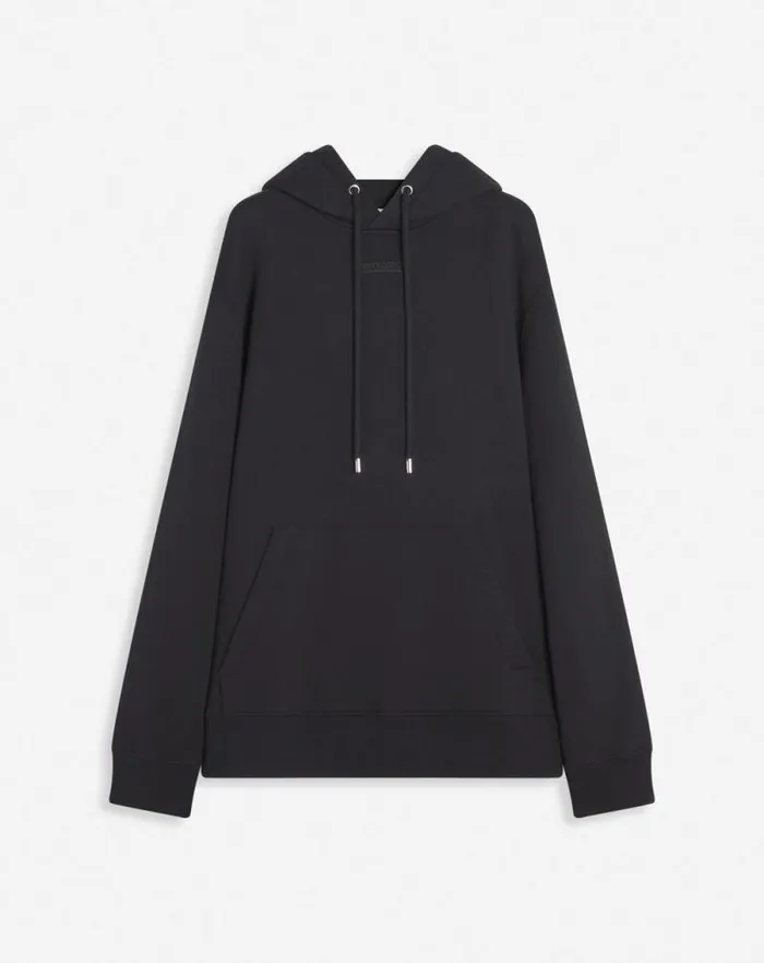 Men Lanvin Knitwear and Sweatshirts Lanvin Detail Loosefitting Hoodie Black