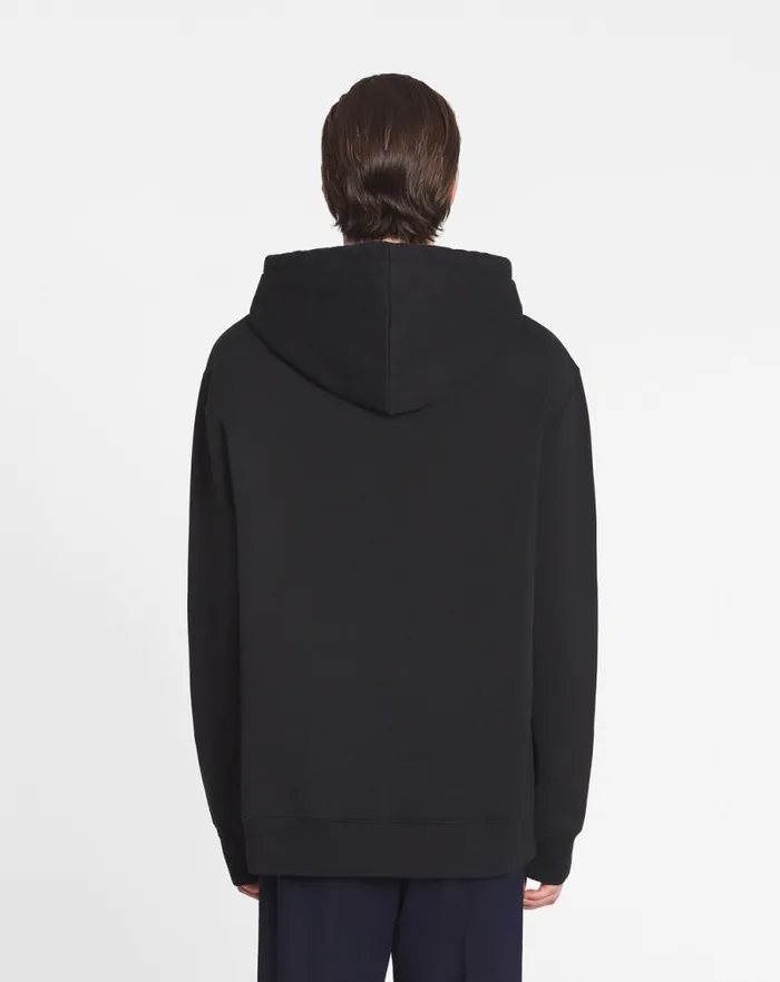 Men Lanvin Knitwear and Sweatshirts Lanvin Detail Loosefitting Hoodie Black Men Lanvin Knitwear and Sweatshirts Lanvin Detail Loosefitting Hoodie Black